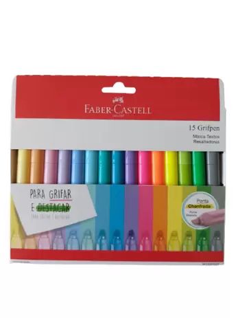 Kit marca texto Faber Castell grifpen com 15 cores - Magazine Voceflavio Faber Castell, Clean Girl, Pen, Magazine