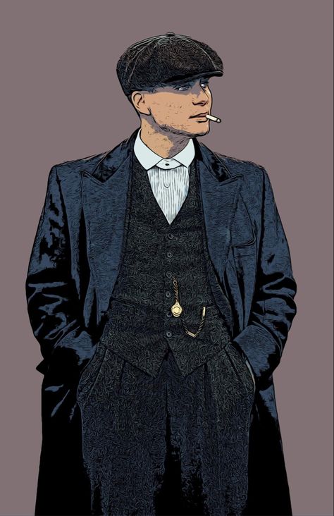 Peaky Blinders Anime, Thomas Shelby Fanart, Peaky Blinders Cartoon, Peaky Blinders Portrait, Peaky Blinders Drawing, Peaky Blinders Fan Art, Peaky Blinders Art, Thomas Shelby Peaky Blinders, Peaky Blinders Theme