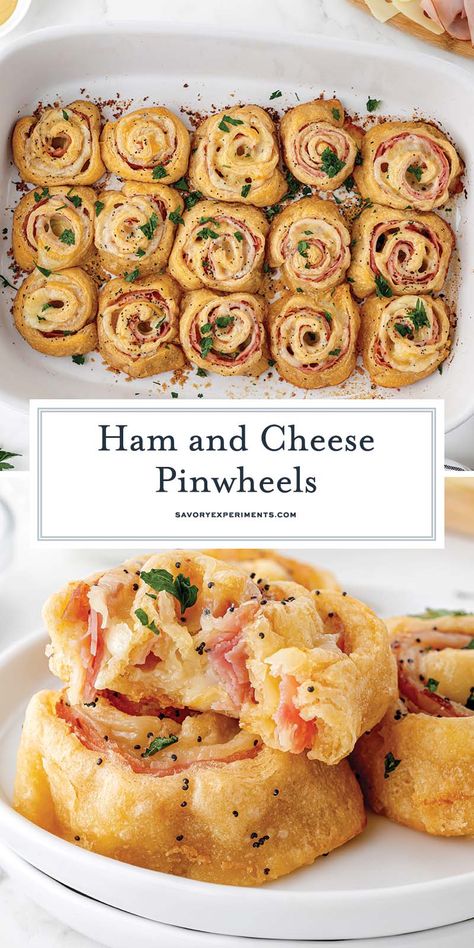 Ham Appetizers, Ham Cheese Puff Pastry, Food Rocks, Ham And Cheese Pinwheels, Cheese Pinwheels, Pinwheel Appetizers, Cheese Puff Pastry, Easy Ham, Pinwheel Recipes