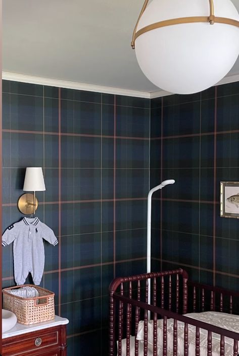 Ralph Lauren Boy Room, Green Plaid Nursery, Plaid Boy Nursery, Plaid Nursery Boy, Ralph Lauren Inspired Nursery, Ralph Lauren Baby Room, Ralph Lauren Boys Room, Ralph Lauren Nursery Baby Boy, Ralph Lauren Nursery