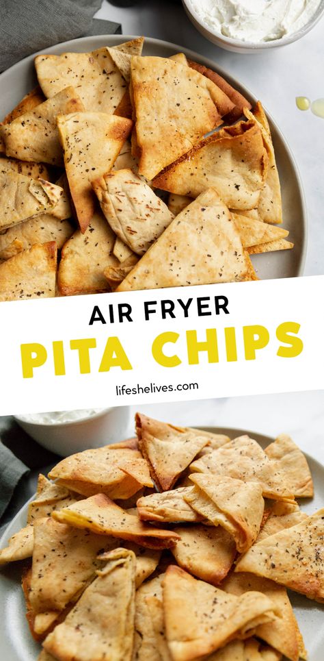 Pita Chips Recipe, Homemade Pita Chips, Whole Wheat Pita, Snacks To Make, Air Fryer Healthy, Pita Chips, Chips Recipe, Air Fryer Recipes Easy, Air Fryer Recipes Healthy