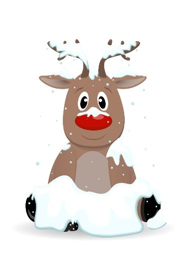 Cute cartoon reindeer covered with snow Cartoon Reindeer, Bee Photo, New Year's, Adobe Stock, Reindeer, Cute Cartoon, Christmas Cards, Bee, Drawings