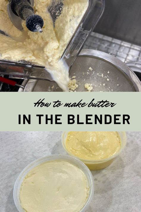 Use the blender to make delicious butter from scratch in just a few minutes without all the mess Butter From Heavy Cream, Fresh Butter, Make Butter, Cooking Substitutions, Making Butter, Easy Butter, Homemade Butter, Whipping Cream, Nutrient Dense Food