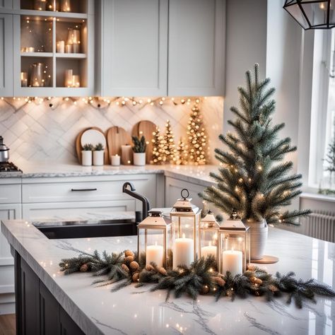 Cozy Christmas Decor, Christmas Decor Inspiration, Christmas Interiors, Christmas Themes Decorations, Christmas Inspo, Christmas Decorations For The Home, Home Alone, Christmas Kitchen, Christmas House