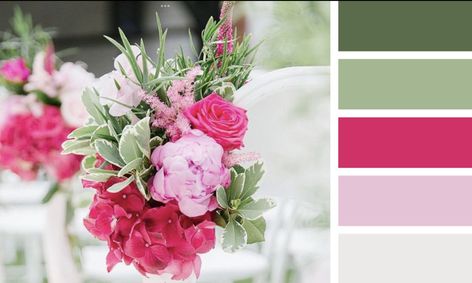 Hot Pink Wedding Color Scheme, Wedding Color Schemes Hot Pink, Bright Colorful Wedding Bouquet, Hot Pink Wedding Color Palette, Fushia Wedding Color Schemes, Bright Pink Wedding Theme, Green And Pink Wedding Theme, Raspberry Wedding Color, Hot Pink Wedding Colors