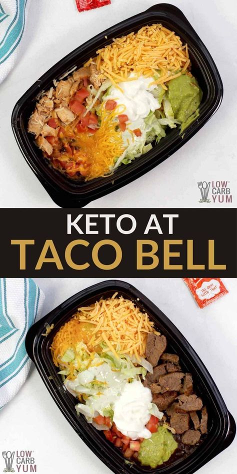 Low Carb Taco Bell, Creamy Jalapeno Sauce, Spicy Ranch Dressing, Keto Restaurant, Keto On The Go, Taco Bell Recipes, Keto Fast Food, Southwestern Recipes, Trip Snacks