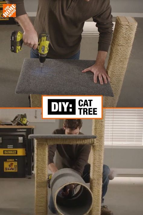 Pin on DIY & How-To Cat Tree Blueprints, Homemade Cat Tower Diy, How To Build A Cat Tree Diy, Build Cat Tree, Diy Cat Tower Easy, Home Made Cat Tree, Cat Trees Diy Easy Homemade, Cat Tree Diy Easy How To Build, How To Build A Cat Tree