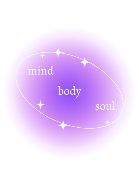 Mind Body Soul Art Spiritual, Purple Affirmations, Wallpaper Affirmations, Spiritual Poster, Trendy Room, Manifesting Affirmations, Gradient Art, Aura Energy, Purple Aura