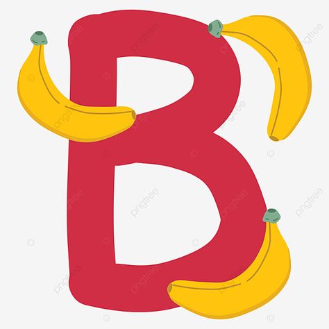 Banana Vector, Cartoon Banana, B Letter Logo, Alphabet Crafts, Alphabet Clipart, English Letters, English Alphabet, Letter A Crafts, Alphabet Worksheets