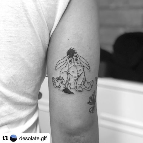 Winnie The Pooh Tattoo Eeyore, Eeorye Tattoos Small, Simple Eeyore Tattoo, Eeyore Tail Tattoo, Eyore Tattoo Eeyore, Eyore Tattoo Small, Eeyore Tattoo Ideas, Eeyore Tattoo Small, Eyeore Tattoos