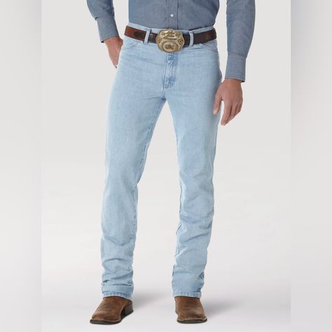 New Without Tags Men’s Size 40x32” Features: Fit: Slim Rise: High Front Rise: 11" Leg: Tapered Leg Opening: 16 1/2" Front Closure: Zip-Fly With Button Closure Wrangler Cowboy Cut Jeans Are A Tried-And-True Wardrobe Staple For Cowboys Who Demand A Lot From Their Everyday Clothes. Our Men's Cowboy Cut 0936 Comes With All The Same Iconic Details Of The 13mwz, Including The Classic Neolite Patch, Five-Pocket Styling, And That Signature 'W' Stitching You Know And Trust. What Makes The 0936 Jean A Mus Wrangler Cowboy, Modern Cowboy, Wrangler Cowboy Cut, Blue Jeans Mens, Mens Bootcut Jeans, Everyday Clothes, Mens Cowboy, Backyard Barbecue, Denim Jeans Men