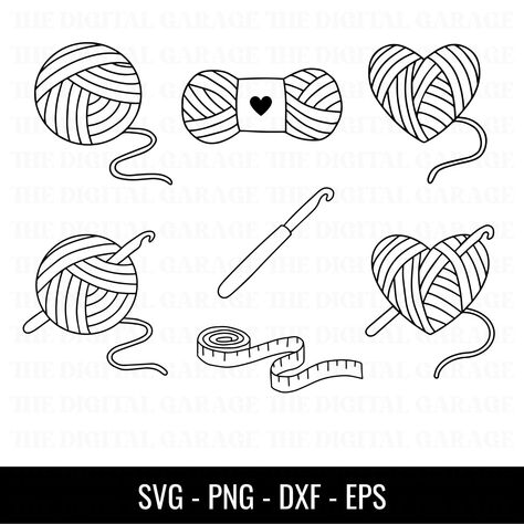 Knitting Needles Tattoo, Knitting Doodles Drawings, Crochet Svg Free, Crochet Svg Files Free, Crochet Drawing, Crochet Tattoo, Hook Tattoos, Crochet Quote, Yarn Bracelets