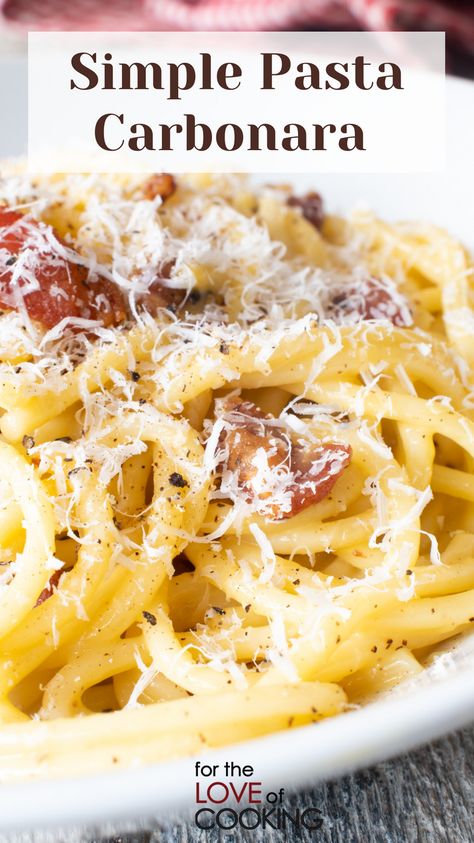 Linguine Carbonara Recipes, Steak Carbonara Pasta, Cabonara Recipes Bacon, Ground Beef Carbonara, Pasta Breakfast Recipes, Cabonara Recipes Easy, Cabanara Pasta Recipe, Spaghetti Carbonara Easy, British Carbonara