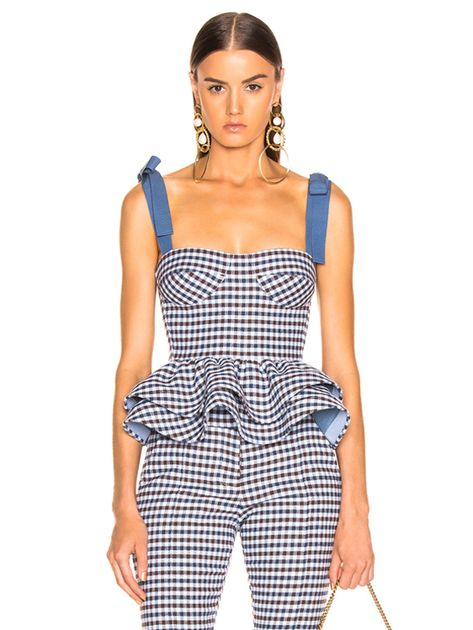 SILVIA TCHERASSI Junquillo Top in Checkered Navy | FWRD Bustier Outfit, Dresses Sparkle, Festival Dresses, Corset Dresses, Outfit Primavera, Music Festivals, Looks Vintage, Diy Fashion, Cotton Dresses