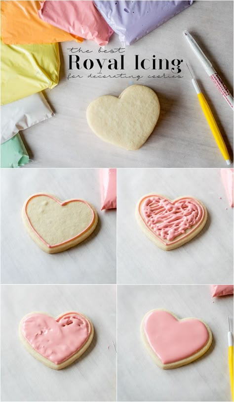 The best royal icing for decorating cookies. Icing For Decorating Cookies, Best Royal Icing, Cookies Sugar, Icing Frosting, Torte Cupcake, Royal Icing Recipe, Decorating Cookies, Cookie Icing, Icing Recipe