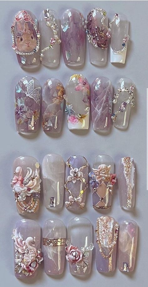 Nails 2023 Acrylic, Nail Trends Spring, Nail Colors Spring, Printed Nails, Spring Nails Inspiration, Nails Acrylic Spring, Nails And Makeup, Rave Nails, Makeup 2023