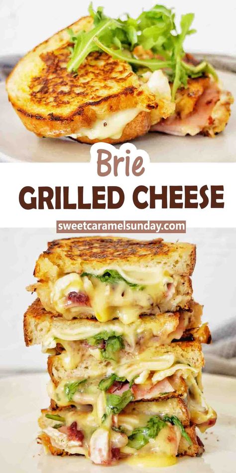 Brie Sandwich Recipes, Sourdough Sandwich Recipes, Gourmet Sandwiches Recipes, Grilled Cheese Recipes Gourmet, Brie Grilled Cheese, Brie Cheese Recipes, Cheese Dreams, Fancy Grilled Cheese, Salad For Dinner