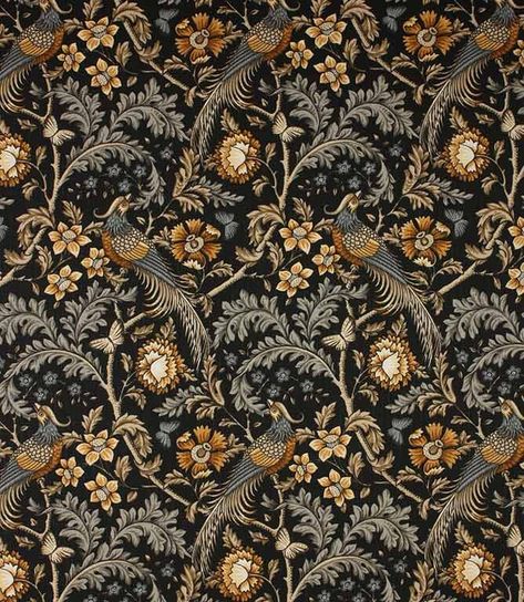 Victorian Fabric Prints, Victorian Fabric Patterns, Fabric Texture Pattern, Black Room Decor, Victorian Fabric, William Morris Wallpaper, Paper Bin, Flower Pattern Drawing, Victorian Pattern