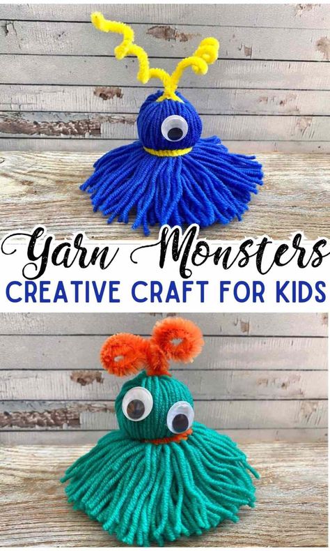 Yarn Monsters Halloween Craft Turkey Headband Craft, Crafts For Kids Halloween, Kids Halloween Crafts, California Allstars, Yarn Monsters, Halloween Yarn, Halloween Crafts Preschool, Monster Craft, Lantern Craft