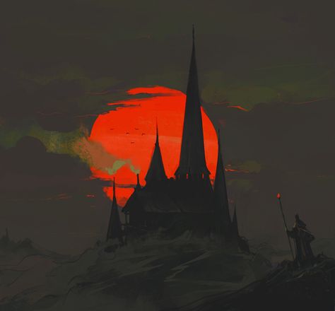 Vampire Castle, 다크 판타지, The Count, Red Moon, Fantasy Concept Art, Art Series, Fantasy Landscape, Dark Fantasy, The Sky