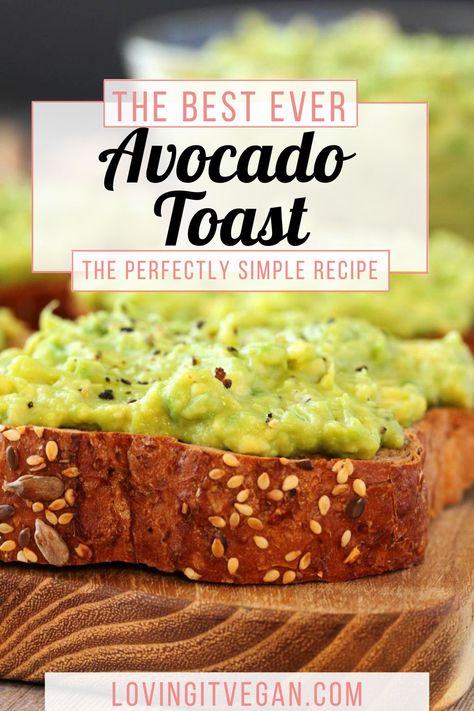 The most perfectly simple avocado toast recipe. Quick, easy and minimalist to ideally bring out the flavors. Great for breakfast or a healthy snack! Vegan Avocado Toast, The Best Avocado Toast, Best Avocado Toast, Simple Avocado Toast, Healthy Nutrition Plan, Avocado Toast Recipe, High Fat Foods, Fat Foods, Best Keto Diet