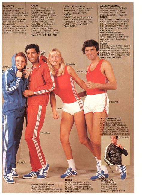 70s Sportswear, J Crew Outfits, Adidas Ad, Decades Of Fashion, Red Trousers, Adidas Retro, Shorts Adidas, Vintage Sportswear, Vintage Jerseys