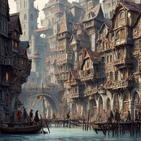 Destroyed Fantasy City, Neverwinter Dnd, Dnd City Art, Dungeons And Dragons Classes, Dragon City, Scene Art, Fantasy City, Fantasy Places, Fantasy Paintings