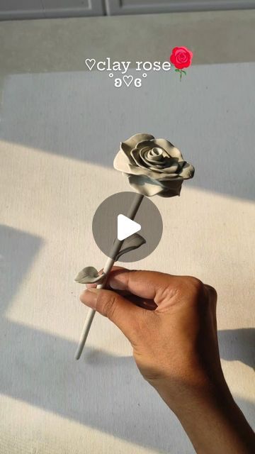 Jyoti |Artist on Instagram: "🄿🄰🅁🅃-1 of  𝙘𝙡𝙖𝙮 𝙛𝙡𝙤𝙬𝙚𝙧 𝙨𝙚𝙧𝙞𝙚𝙨🌹🌹🌹🌹  Clay flowers, diy rose, how to make rose, rose tutorial, gift ideas, diy gift, air dry clay diy, diy crafts, diy projects, handmade rose, gifts for him, creative art ideas, clay art, clay project, diy series, viral diy. ______________________________________________________ 🄵🄾🄻🄻🄾🅆 for more such diy ideas ______________________________________________________ #diy #rose #diyrose #craft #easydiy #diygift #flowers #diyproject #diycraft #handcraft #tutorial #viralart #explore #exploremore #fypシ #aesthetic #handmaderose #clayart #clayrose #clayflowers #clayideas #reelkarofeelkaro #diyreels #hobbyideasindia #creative" Aesthetic Dry Clay Ideas, Flowers Air Dry Clay, Air Dry Clay Ideas Gifts, Dry Clay Ideas Aesthetic, Small Clay Projects Aesthetic, Clay Roses Diy, Air Dry Clay Inspiration, Dry Clay Projects, Diy Clay Crafts Air Dry Easy