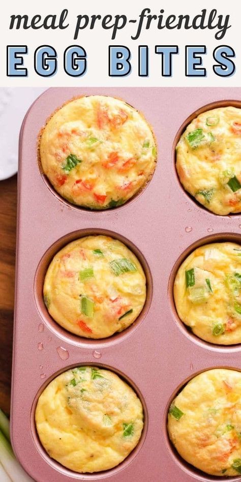 Breakfast Egg Bites, Vegetarian Snacks Easy, Veggie Meal Prep, Veggie Bites, Vegetarian Brunch, Starbucks Egg Bites, Egg Bites Recipe, Healthy Low Calorie Meals, Vegetarian Meal Prep