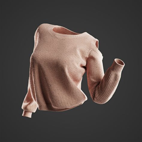 Friendly Shade - Sweater (Preview), Sebastian Zapata on ArtStation at https://www.artstation.com/artwork/WAXXG Sweater Folds Reference, Sweater Drawing Reference, Sweater Reference, Sweater Drawing, Sweater Art, 3d Sweater, Wrinkled Clothes, Fabric Drawing, Designer Profile