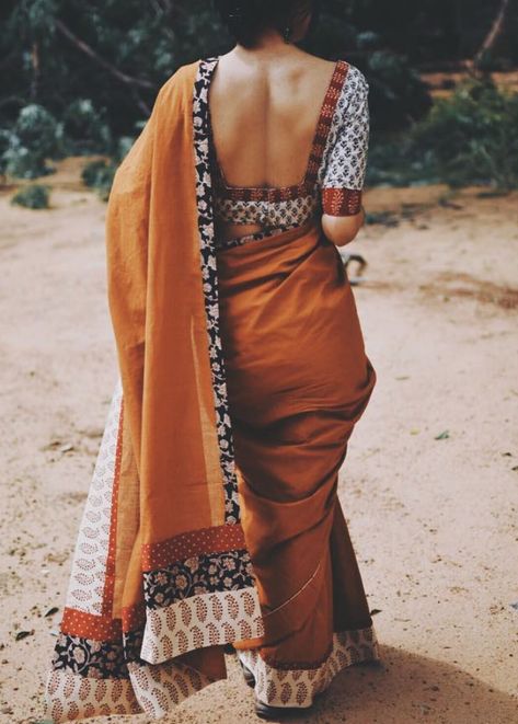 Saree With Designer Blouse, Silk Printed Saree, Saree Blouse Styles, Cotton Saree Blouse Designs, Saree Blouse Neck Designs, Lehenga Blouse Designs, Cotton Saree Designs, Fashionable Saree Blouse Designs, Indian Saree Blouses Designs