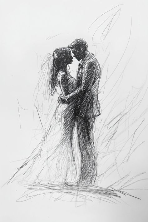 Romantic Couple Poses Drawing Wedding Scene Drawing Of A Couple, Sketch Romantic Couple, Couple Sketch Romantic, Love Sketches, Romantic Artwork Couple, Sketches Of Love Passion, Wedding Sketch Couple, Pencil Art Love Couple, Romantic Artwork Couple Sketch