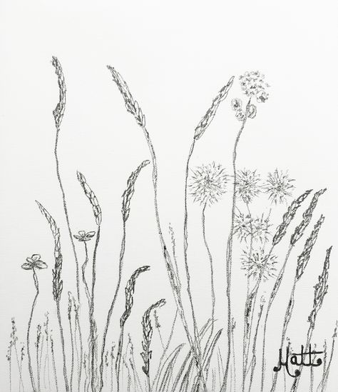 Meadow Drawing, Grass Sketch, Fire Sketch, Grass Drawing, Drawing Pencils, Growing Pains, Garden Drawing, Album Ideas, Wild Grass