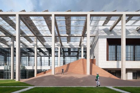 Community Center of Baishadao Financial Town / URBANUS | ArchDaily Hayward Field, External Staircase, Renovation Architecture, Community Library, Schematic Design, Public Architecture, Small Greenhouse, Pergola Canopy, Landscape Construction