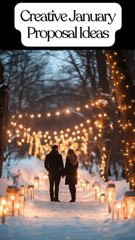 Romantic winter proposal ideas for January. Diy Wedding Proposal Ideas, Proposal Winter Ideas, Winter Wedding Proposal, Meaningful Proposal Ideas, Proposal Ideas Decoration, Romantic Outdoor Proposal Ideas, Winter Engagement Ideas Proposals, Cute Engagement Ideas Proposals, Creative Ways To Propose