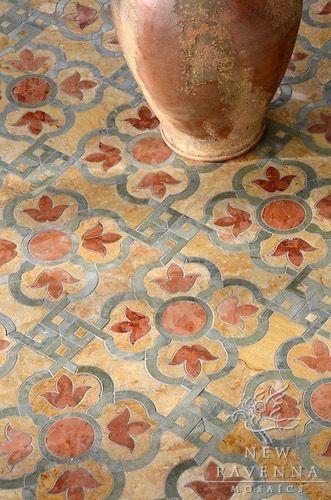 Ravenna Mosaics, New Ravenna, Tuscan Kitchen, Spanish Tile, Handmade Mosaic, Tile Flooring, Beautiful Tile, Stone Mosaic, Tile Patterns