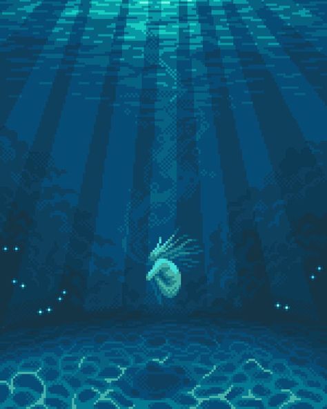 @venturebit on Instagram: “Pixel Art by @tofupixels ⚡️ Leave comment to get Likes in profile👌 #tofupixels #pixelgames #graphicdesign #design #low-pixels…” Water Pixel Art, Sea Pixel Art, Ocean Pixel Art, Pixel Ocean, Pixel Fish, Blue Pixel Art, Aquatic Aesthetic, Pixel Life, Fish Feeding