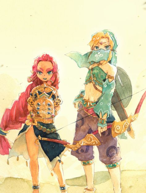 Gerudo Link, Zelda Botw, Link Art, Zelda Breath Of The Wild, Link Zelda, Wind Waker, Zelda Art, Legend Of Zelda Breath, Ocarina Of Time