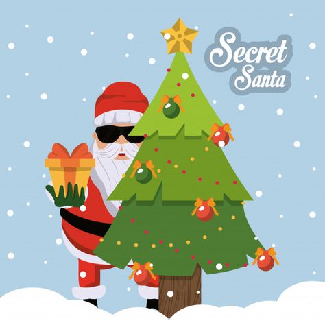 Secret santa in the office background Premium Vector | Premium Vector #Freepik #vector #background #christmas #christmas-tree #business Secret Santa Wallpaper, The Office Background, Club Games, Santa Cartoon, Graphic Design Vector, Office Background, Alcohol Party, Background Christmas, Web Designs