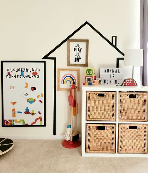 A Kids Playroom Wall Decal to make their room even more fun and special! #partner #diy #kids #kidsroom #decor #diydecor #playroom #nursery Project Playroom, Playroom Paint, Kids Playroom Ideas, Bathtub Cover, Playroom Wall Decals, Hometalk Diy, Rainbow Bedroom, Diy Playroom, Tea Towels Diy