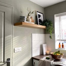 Interior Paint Finishes, Green Grey Paint, Wood Cupboard, Coat Paint, Grey Paint, Simple Interior, Big Bathrooms, Painted Paneling, Painted Ceiling