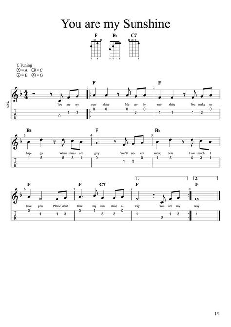 You are my Sunshine Ukulele Melody | Ukulele tabs songs, Ukulele fingerpicking songs, Ukulele fingerpicking You Are My Sunshine Ukulele Tab, Ukulele You Are My Sunshine, Ukulele Sheet Music Easy, You Are My Sunshine Ukulele Chords, Uke Fingerpicking Songs, Ukelele Tabs Songs, Uke Tabs Fingerpicking, Ukulele Songs Sheet Music, Fingerpicking Ukulele Songs