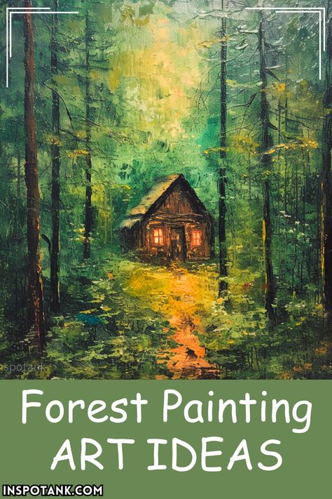 simple forest painting ideas Forest Art Tutorial, Woodland Scene Painting, River Painting Acrylic Easy, Magical Forest Acrylic Painting, Forest Clearing Art, Easy Forest Painting, Forest Painting Acrylic Easy, Forest Painting Ideas, Forest Painting Easy