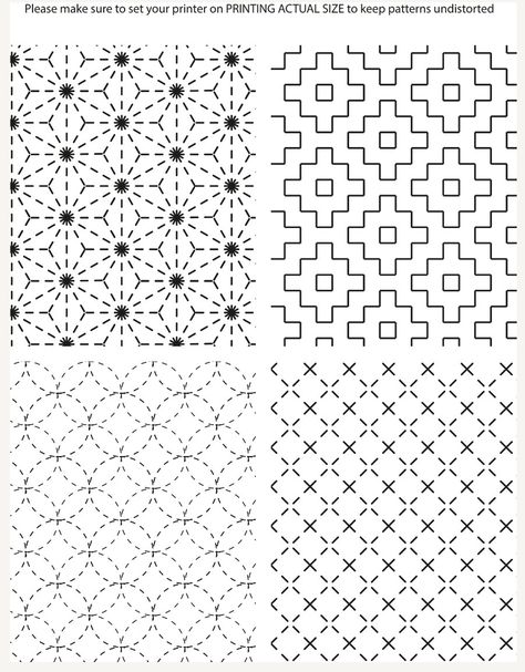 Simple Sashiko Pattern, Sashiko Embroidery Patterns Free, Shashiko Embroidery Patterns Free, Shasiko Pattern, Sashiko Pattern Free, Embroidered Photography, Sashiko Stencils, Sashiko Pattern, Embroidery Store