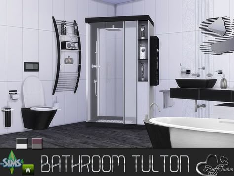 BuffSumm's Tulton Bathroom - Recolor Set 1 Sims4 Cc Furniture Bathroom, Ts4 Cc Bathroom, Sims4 Bathroom, Sims 4 Blog, Sims 4 Traits, Sims 4 Bedroom, Casas The Sims 4, Bathroom Red, Sims 4 Downloads