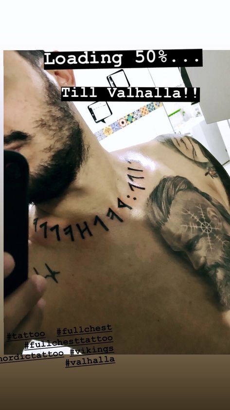 #nordic #vikings # tattoo #chest #chesttattoo #valhalla Till Valhalla Tattoo, Nordic Viking Tattoo, Valhalla Tattoo, Vikings Tattoo, Tattoo Chest, Nordic Vikings, Viking Tattoos, Chest Tattoo, Chester