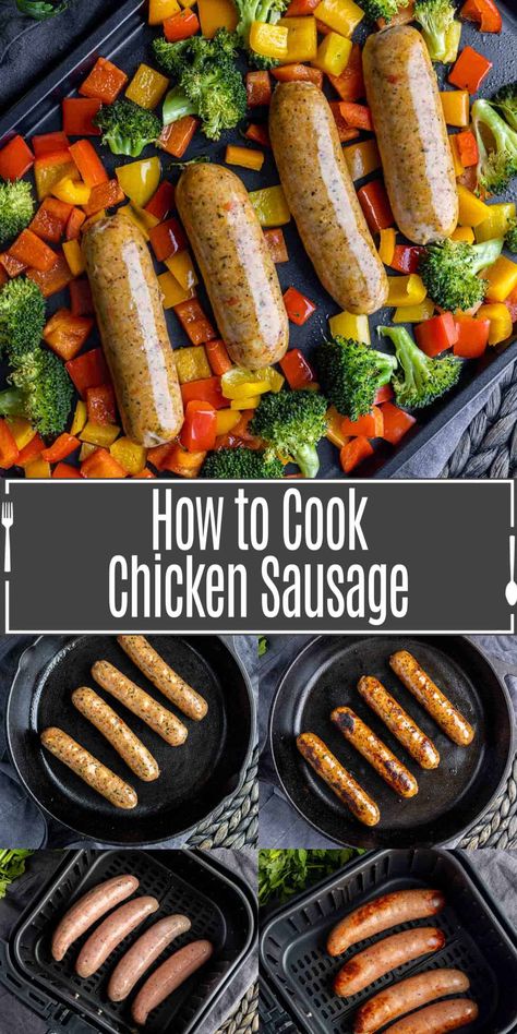 How To Cook Chicken Sausage On Stove, Chicken Sausage In Air Fryer, How To Cook Chicken Sausage, Aidells Sausage Recipes, Sausage Easy Recipes, Sausage In The Oven, Ugly Food, Costco Chicken, Best Easy Dinner Recipes