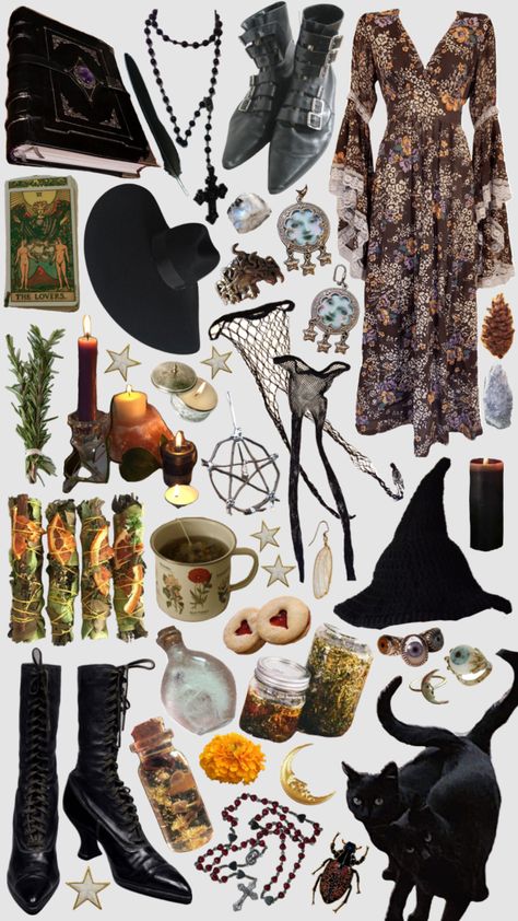 Kitchen Witch Outfit Ideas, Witchcraft Outfits, Bohemian Witch, Summer Witch Outfits, Witchy Hairstyles, 90s Witchy Outfits, Witchcraft Clothing, Witchy Outfits, Boho Witch