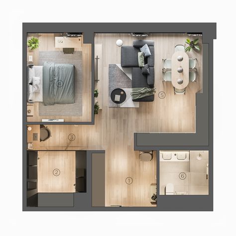 STORY apartment on Behance 3d Floor Plans, 3d Floor Plan, Small House Interior, Small House Interior Design, House Floor Design, Small House Floor Plans, Small Apartment Design, Sims House Plans, Tiny House Floor Plans