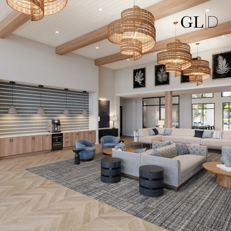 Leasing Lobby Design, Apartment Leasing Office Design, Leasing Office Interior Design, Common Space Office, Condo Lobby Interior Design, Work Lounge Design, Modern Clubhouse Design, Multifamily Interior Design, Leasing Office Decor